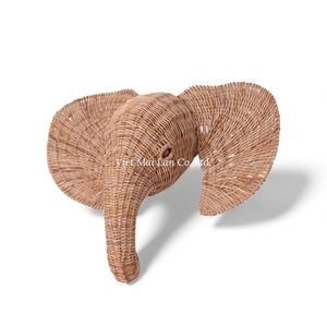 Woven Rattan <b>Elephant</b> Wall <b>Decor</b> Woven Hanging for Baby Nursery Room Fun Eco Friendly Home Decoration - Product Image 1