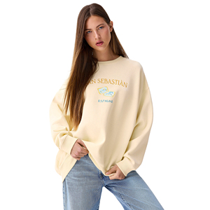 Vente en gros design personnalisé hiver femmes sweats pull à manches longues avant Logo doux confortable 100% coton tissu - Product Image 2