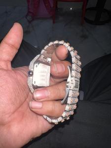 Reloj de Lujo para Hombre con Cristales de Moissanita, Diamantes Brillantes, Caja Rectangular de Acero Inoxidable, Movimiento Mecánico ETA, Correa de Acero Inoxidable - Product Image 2