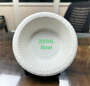 180ml Eco-Friendly Biodegradable <b>Disposable</b> <b>Bowls</b> Paper Serving Dish for Snacks Dinner Birthdays Weddings & Parties for Rice - Product Image 1