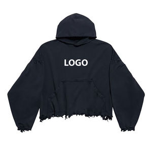 Custom Made Winter <b>Streetwear</b> Embroidery Logo Heavy Weight 100% Cotton Zip acid Wash Hooded Sweatshirt Distress Oversized Men - Product Image 6