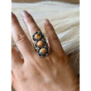 Southwest Handmade Mohave Turquoise Sterling Silver <b>Adjustable</b> <b>Ring</b> Dainty Fine Jewelry - Product Image 2