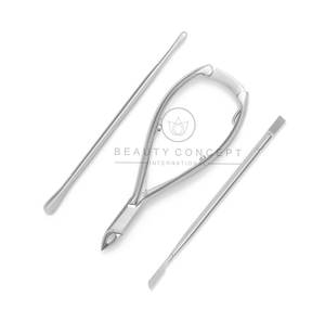 Cortacutículas y tijeras de acero inoxidable premium con cuchillas curvas para diestros, cureta para uñas - Herramientas de belleza duraderas - Product Image 2