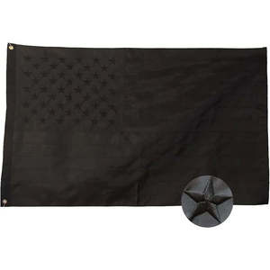 ธงชาติอเมริกันสีดำทั้งหมด ขนาด 3x5 ฟุต ผลิตในสหรัฐอเมริกา ดาวปักอย่างดี แถบผ้าเย็บสองชั้น พร้อมห่วงทองเหลือง 2 จุด คุณภาพหนา - Product Image 3