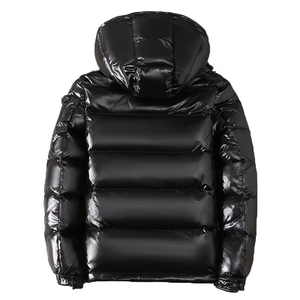OEM Customized Winter Short Hooded <b>Black</b> Thick Outdoor Fashion Shiny <b>Lightweight</b> Warmer Down Puffer <b>Jacket</b> for <b>Men</b> 2026 - Product Image 6