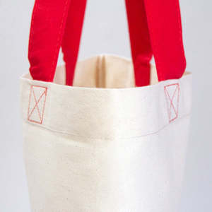 Cotton Tote Bag with Red Handles 16 14 (40 35 Cm) Solid Red <b>Color</b> - Product Image 4