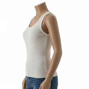 Débardeurs en maille anti-rétrécissement à col rond, matière douce en polyester et coton, respirants, pour le quotidien, la salle de sport, l'entraînement sportif - Product Image 4