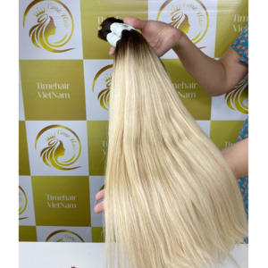 Extensions de cheveux russes de haute qualité, couleur blanche, 20 pouces, ombré blond, en stock, 100% cheveux vierges Remy, extensions à bandes, grande réduction - Product Image 1