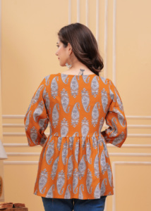 Ngắn Kurti Top Phương Tây Cho Phụ Nữ Cô Gái Cotton In Mô Hình Mới Nhất Áo <span class=keywords><strong>Tops</strong></span> Xuất Khẩu Chất Lượng Tại Ấn Độ 2025 Tại Giá Tốt Nhất - Product Image 5