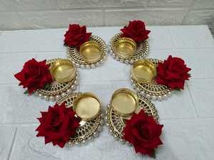 Luxe Rose Fleur Bougeoir Décor À La Maison Bougie Conteneur Cheminée Pendaison De Crémaillère Retour Cadeau À La Mode De Mariage Temple Décoration - Product Image 3