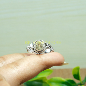 Bague en citrine, bague en argent sterling 925, bague en pierre jaune, bague en pierre précieuse, design fait à la main, bague de fiançailles, cadeau de Noël - Product Image 3