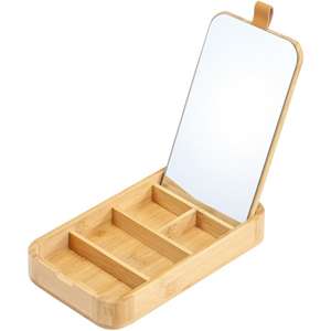 Spirella Rectangular Bamboo <b>Mirror</b> and <b>Jewelry</b> <b>Box</b> ALAIS - Product Image 1