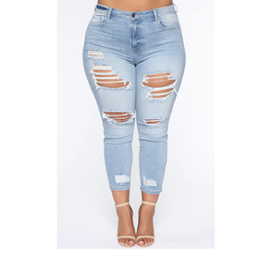 Fabrication directe d'usine, jeans en denim taille haute pour femmes, jeans déchirés, respirants, jeans tendance pour femmes, exportés par un fournisseur du Bangladesh - Product Image 3