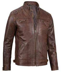 เสื้อแจ็คเก็ตหนังผู้ชาย สไตล์โมเดิร์น สตรีทแฟชั่น หนังวัวแท้ เสื้อคลุมหนัง ผลิตตามสั่ง รับผลิตแบบ OEM ขายส่งจากโรงงาน - Product Image 2