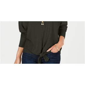 Maglione da donna Style & Co Petite M grigio con laccetti sul davanti - Product Image 3