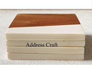 Classic Style New Arrival Square Acacia Wood Epoxy Resin <b>Coasters</b> Unique Design <b>Coaster</b> <b>Set</b> Best Seller for Tableware Drinkware - Product Image 3