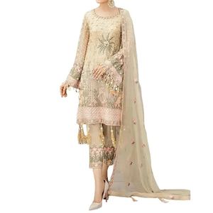Custom Made Fully Stitched Lawn <b>Suit</b> for Women Party Casual Summer Ethnic Outfit Set with Embroidery Floor-Length Design - Product Image 1