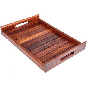 Nueva llegada Bandeja redonda de madera Bandeja de servicio de madera para exportación Venta a precio económico Bandeja de servicio personalizada - Product Image 4