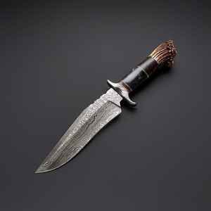 Venta al por mayor personalizada de alta calidad OEM ODM servicio mejor caza Camping cuchillo de acero de Damasco hecho a mano hermoso mango de hueso - Product Image 4