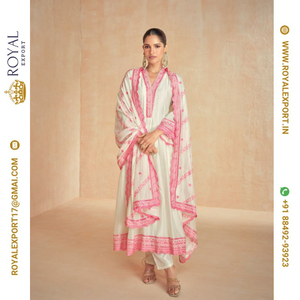 Lanzamiento de diseñador elegante, ropa de fiesta Premium pesada de seda, fabricante de Trajes cosidos de tamaño libre por Royal Export en Surat Gujarat - Product Image 1
