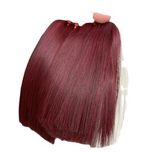 มัดผมตรงแบบมัดผมตรงและปิดผมมนุษย์ผมสีน้ำตาลอมแดง - Product Image 3