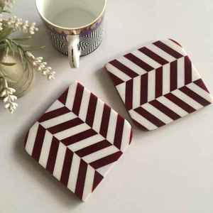Sous-verre en os de haute qualité, artisanat moderne, vaisselle, corne d'os, design à carreaux, taille personnalisée, impression UV durable, mariage - Product Image 1