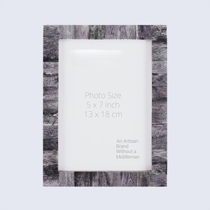 Cadre photo en incrustation d'os noir et blanc, décoration de table de luxe - Product Image 2