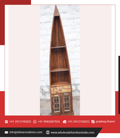 Éléments nautiques élégants d'armoire de bar à vin en forme de bateau en bois récupéré de style antique pour la cuisine de chambre à coucher de meubles de maison nostalgiques