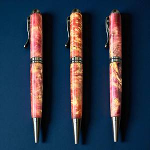 Stylo à bille en bois stabilisé fait main, instrument d'écriture de luxe, 0,7 mm, cadeau d'affaires, souvenir de mariage, collection aquamarine - Product Image 4