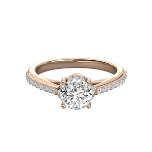18K Gold Solitaire Round Diamond Ladies Brilliant Ring - Product Image 6