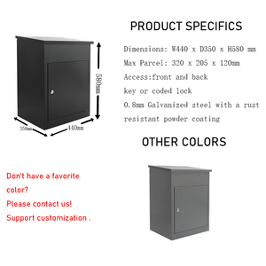 Treo Tường Có Thể Khóa Bên Trong Màu Đen Đứng Miễn Phí Hộp Thư <span class=keywords><strong>USA</strong></span> Thiết Kế Ngoài Trời Bưu Kiện Hộp Giao Hàng Cho Bài Sử Dụng - Product Image 4