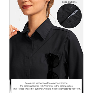 Camisa de pesca de manga larga suave de alta calidad OEM/ODM para mujer, tela absorbente, protección solar, camisas informales con botones - Product Image 3