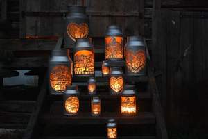 Metal <b>Set</b> of 3 Stainless Steel <b>Candle</b> Holder Lantern Decorative Lantern for Home Decor - Product Image 4