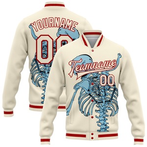 Vente en gros dans l'industrie directe de bombardier décontracté hiver personnalisé rose violet-noir veste Letterman universitaire à snap complet - Product Image 2