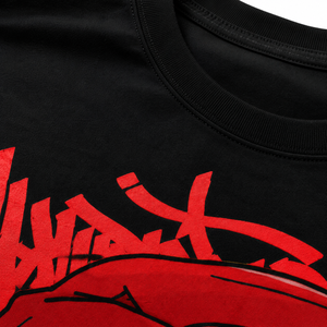 เสื้อยืดโอเวอร์ไซส์ลายกราฟิกสำหรับผู้ชาย เสื้อผ้าสตรีทแวร์ฮิปฮอปผ้าฝ้าย เสื้อยืดแฟชั่นลำลองสีดำ - Product Image 6
