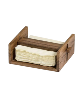 Servilletero de madera de nogal con acabado natural Vajilla elegante Uso de almacenamiento de pañuelos de madera - Product Image 3