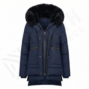 Parka à capuche pour homme, respirante, doublée en coton et polaire, avec doublure matelassée en nylon, imprimée, thermique, pour l'extérieur et formelle - Product Image 1