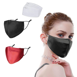Masques faciaux confortables couleur unie personnalisé nouvelle mode imprimé doux 100% Satin soie unisexe respirant visage bouche masquage - Product Image 5