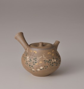 Yakishime hoa cúc kyusu 270 CC thủ công Nhật Bản ấm trà hiện đại sang trọng trà lễ Ware bán buôn Matcha Bộ trà - Product Image 1