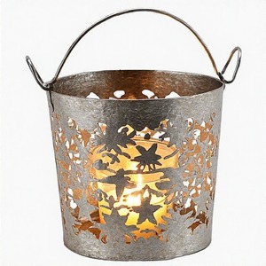 HaloLight Holiday <b>Charm</b> Cast Aluminum Candle Holder Snowy Finish Accent Piece for Festive Tables and Mantels - Product Image 1