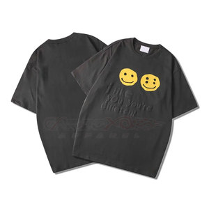 เสื้อยืดผ้าใบพิมพ์ลายพัฟสำหรับผู้หญิงมีตัวอักษรพิมพ์ลายตัวอักษรทรงหลวมระบายอากาศและใส่สบาย - Product Image 2