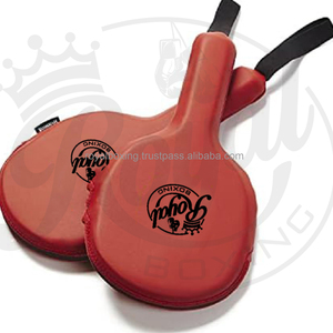 Ensemble de mitaines et coussinets de boxe en PU noir avec pagaie de frappe incurvée pour l'entraînement factice de Taekwondo Thai MMA Kickboxing Fitness - Product Image 2