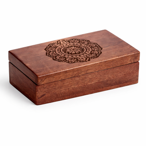 HOT SELLING Unique Wooden Storage Box with Abstract Linear Carving Elegant Home Organizer and Keepsake Box - Product Image 3