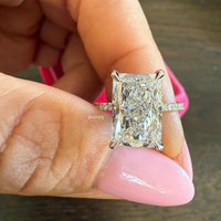 Elegante Diamante Radiante de 4 Quilates Cultivado en Laboratorio, Color F, Oro Sólido de 18K, Claridad VVS, Certificado IGI, Anillo de Compromiso Moderno para Mujer