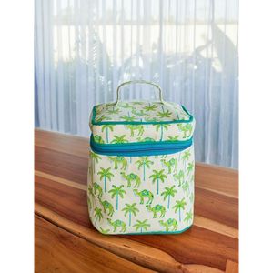 Green Oasis Fashion Cotton Canvas Zipper <b>Makeup</b> Organizer Cosmetic <b>Case</b> - Product Image 1