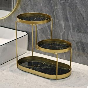 ที่วางเค้กทำจากสแตนเลส2ชั้นพร้อมที่จับหวายสำหรับตกแต่งบ้านบนโต๊ะ - Product Image 3