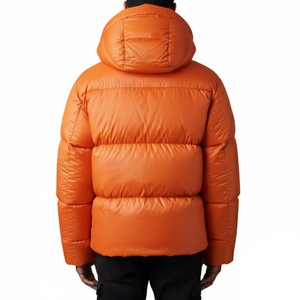 Veste d'hiver de luxe pour homme avec logo personnalisé, imperméable, coupe-vent, respirante, à capuche, rembourrée en duvet, avec fermeture éclair sur le devant - Product Image 3