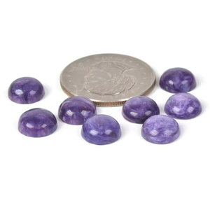 Charoita Natural al por Mayor, Piedra Preciosa de Charoita Natural, Cabujones Redondos Sueltos, Gemas Minerales Púrpuras a Granel para la Fabricación de Joyas - Product Image 3