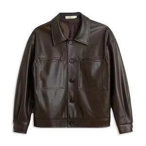 Chaqueta de cuero de vaca de diseño personalizado para hombre, chaqueta de moto en blanco con cuello levantado a la moda con patrón de camuflaje para primavera - Product Image 1