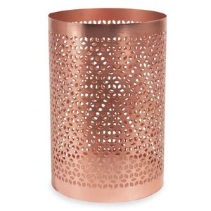 Copper Candle Holder with Intricate Geometric Cutout Design Luxury <b>Lantern</b> for Home Lighting and Stylish Enhancement for Candles - Product Image 5